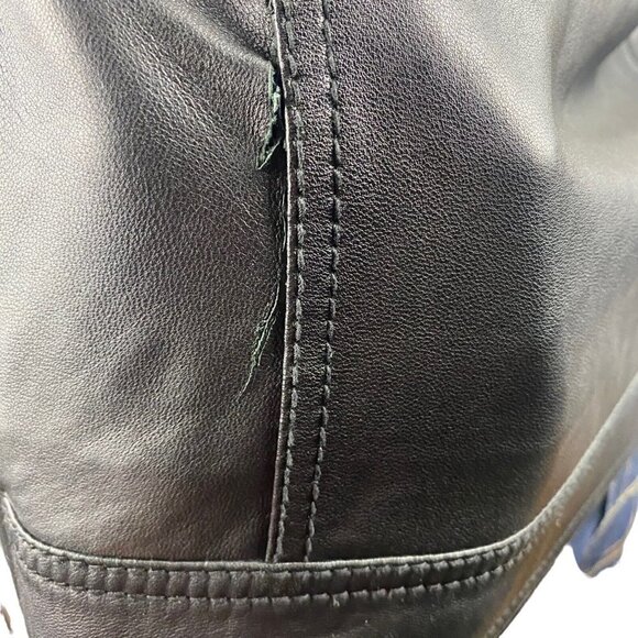 Diesel Men's Black Lamb Leather Full Zip Bomber Jacket Epaulettes US S - Picture 3 of 16